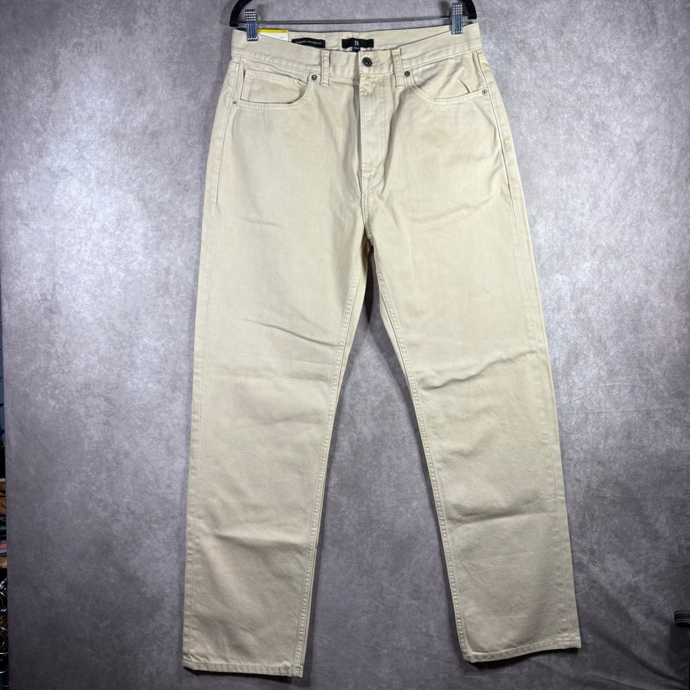 Banana Republic Jeans Mens 33x32 Beige Authentic Straight Fit Denim Neutral NEW